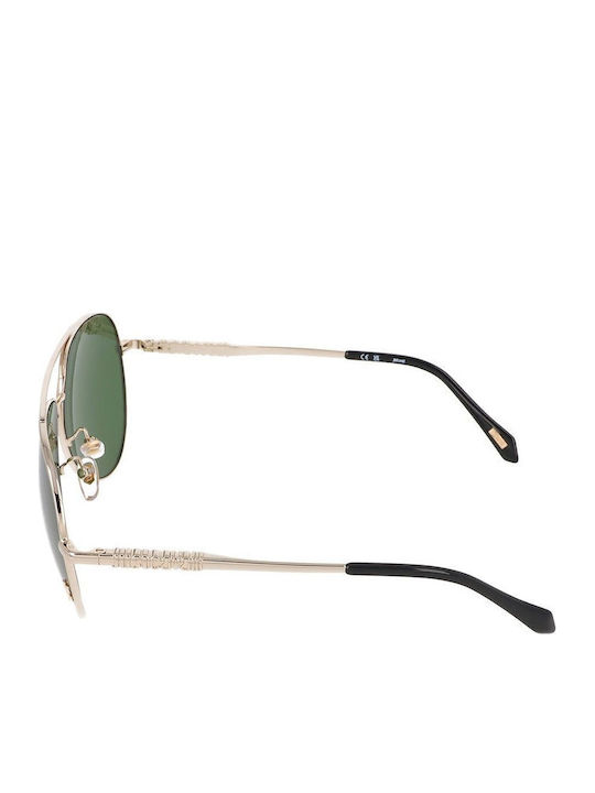 Just Cavalli Unisex Sunglasses with Gold Metal Frame and Green Lens SJC029 0349