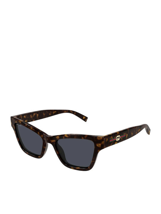 Gucci Damen Sonnenbrille mit Braun Schildkröte Kunststoff Gestell und Gray Linse GG1982S 002