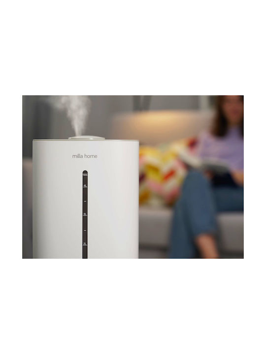 Milla Home Led Συσκευή Αρωματοθεραπείας Υπερήχων με Χρονοδιακόπτη Λευκή