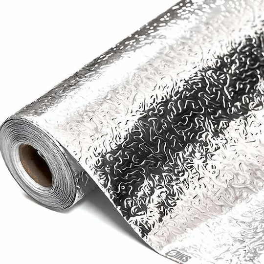 Siks Self-adhesive Kitchen Counter Film Pvc 60×500 Cm Moisture Stain Resistant Easy To Clean Countertop Wall Protection Silver