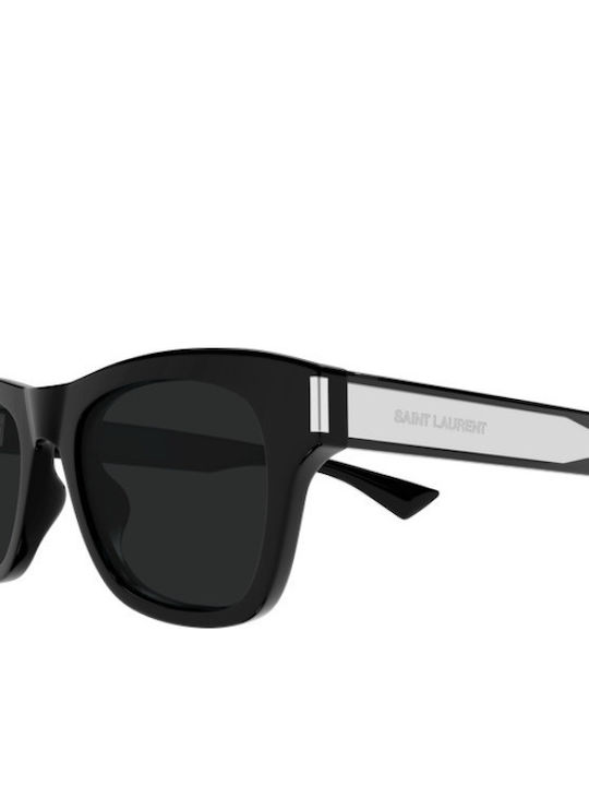 Ysl Unisex Sunglasses with Black Horn-Rimmed Frame and Black Lens SL 877 001