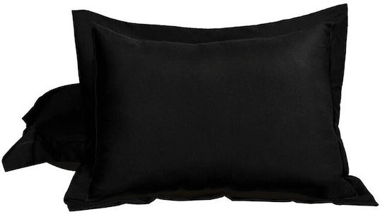 Kotonia Home Σετ Μαξιλαροθήκες με Φάσα Black 70x70εκ.