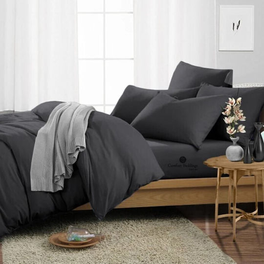 Kotonia Home Set Pillowcases with Envelope Cover Anthracite Gray 50x70cm