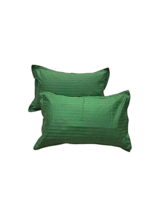 Kotonia Home Σετ Μαξιλαροθήκες με Φάσα Emerald Green 50x70εκ.