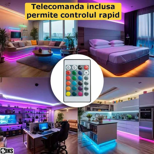 Wasserdichte Smart LED-Streifen RGB Licht 5m Typ SMD2835 mit Stromversorgung und Fernbedienung