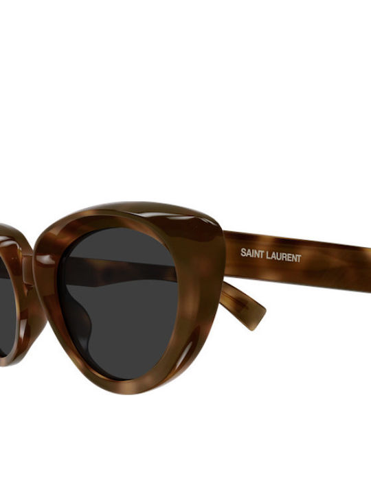 Ysl Unisex Sonnenbrillen mit Grau Horn umrandetem Rahmen und Grau Farbe Fassung SL 859 003