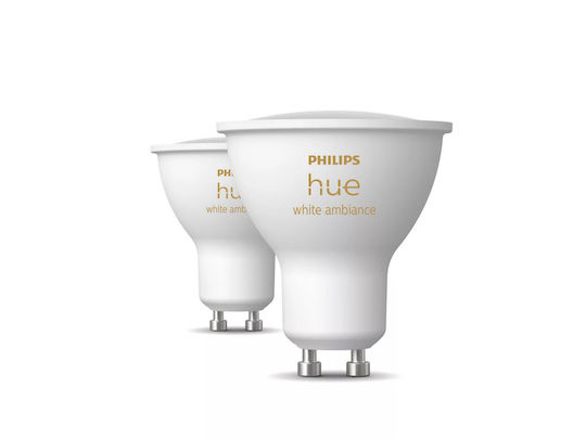 Philips Becuri Inteligente Philips Hue LED 4.2W pentru Soclu GU10 2 Bucăți