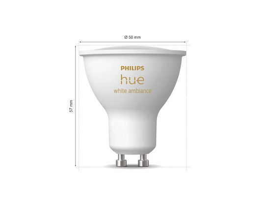 Philips Becuri Inteligente Philips Hue LED 4.2W pentru Soclu GU10 2 Bucăți
