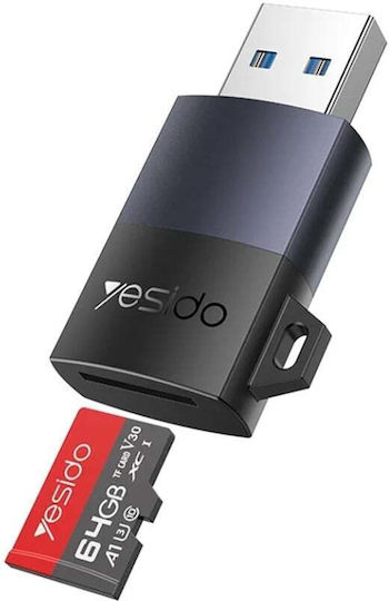 Cititor Carduri Usb 3.0 Micro Sd Tf 5gbps Aluminiu Yesido Gri