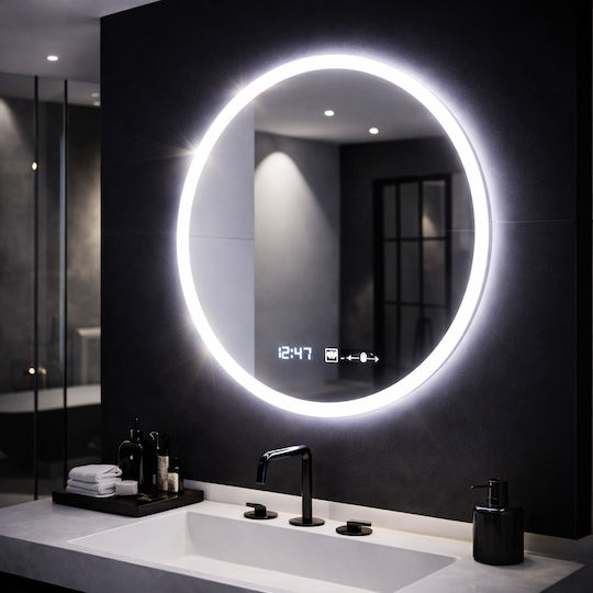Alista Home Oglindă Rotundă cu Lumini LED cu Atingere din Plastic 60x60cm