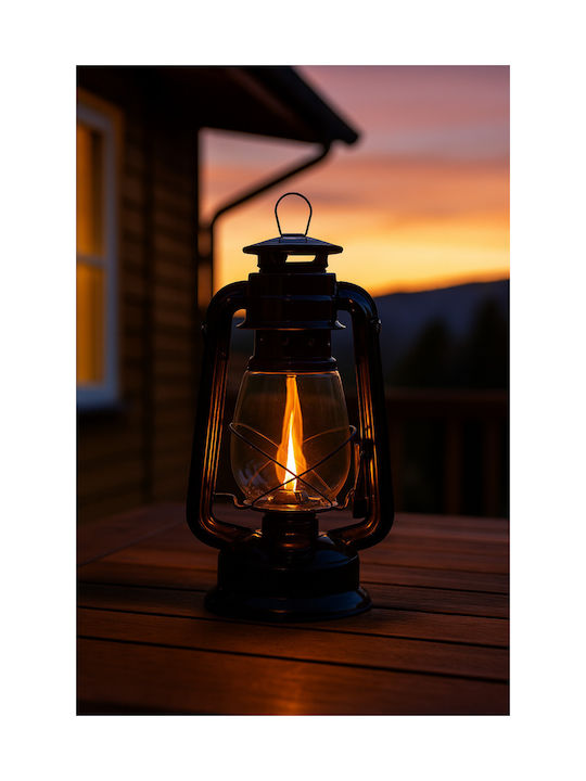 Set De Lampă Fitil + 1l Ulei Pentru Lampă Culoare Neagră Înălțime 30cm