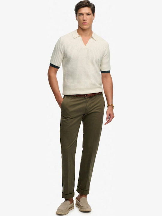 D2 Stud Polo Short Sleeve Cream Blouse