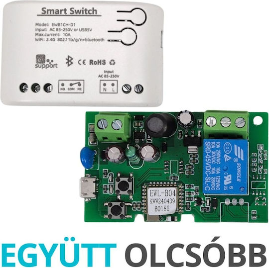 SmartWise 85V-250V AC Wi-Fi + Ewelink-Remote 1-Gang Comutator Inteligent Releu NO NC Contact Uscat Comutator Instantaneu