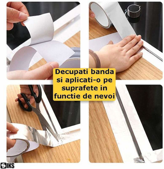 Bandă Bituminoasă Impermeabilă Din Folie De Aluminiu Cauciuc Butilic Tip Gudron Negru Bandă De Izolare Acoperiș Etanșare Crăpături Șeminee Rezistentă La Apă Acoperire Din Aluminiu Aderență Îmbunătățită Lățime 5 Cm Lungime 5 M Negru