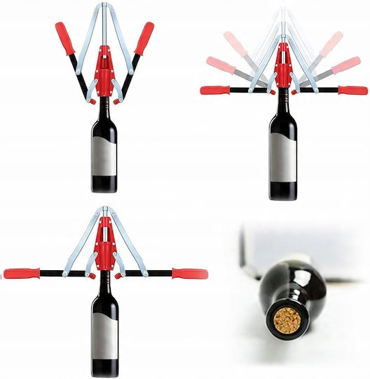 Ръчен Апликатор За Бутилиране Два Метални Ръка Червено Черно 33 Х 26 Х 4 См
