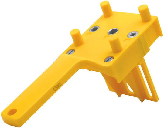 Siks Drilling Guide Template Wood Chipboard Precise Hole Positioning Device Hinge Hole Fixing Compatible 6 8 10mm Dowels Self-centering Adjustable Stoppers Yellow