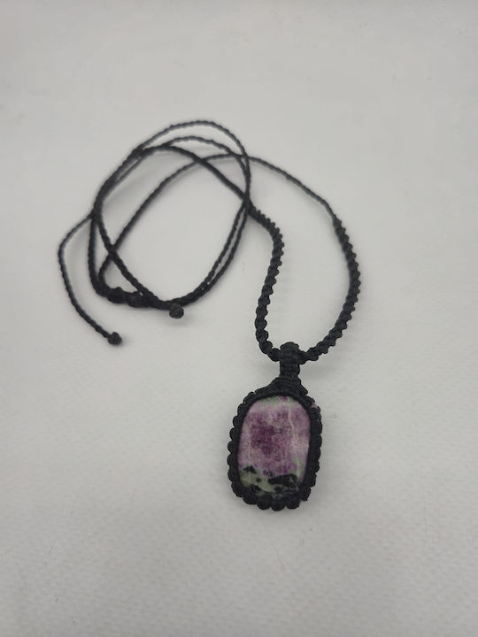 Makrame Halskette Rubin Zoisit – Verstellbares Handgefertigtes Schmuck Makrame Halskette Rubin Zoisit – Verstellbares Handgefertigtes Schmuck