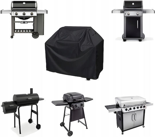 Grill Cover Black Waterproof Uv Resistant Drawstring Oxford 210d Material 95 X 100 X 65 Cm