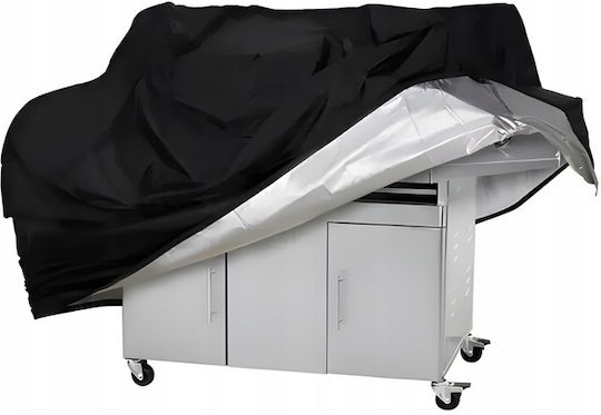 Grill Cover Black Waterproof Uv Resistant Drawstring Oxford 210d Material 95 X 100 X 65 Cm
