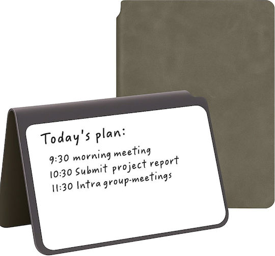 Obro Wiederverwendbare Trockenabwischbare Tafel Agenda A5 Schreib Löschen Umschreiben Set Marker & Tuch Schule Büro Planung Grau