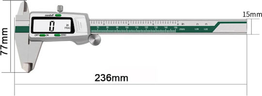 Zola Subler Electronic de Precizie Acuratețe Maximă 0.01 Mm 1/128 Inch 0-150 Mm Viteză de Măsurare 1.5 M S Oțel Galvanizat 23.6 Cm