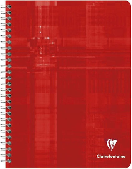 Clairefontaine Spiral Notebook A5 90 Sheets with White Pages with Pen Case Red