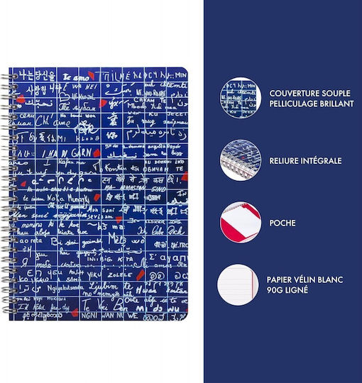 Clairefontaine Σημειωματάριο Σπιράλ A5 60 Φύλλων Ριγέ