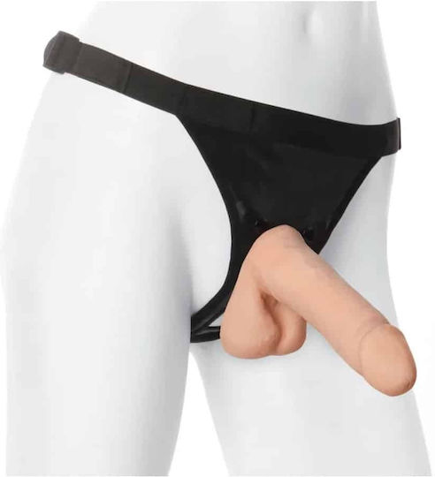 Naughty Toys Gurtzeug mit Dildo in Hautfarbe