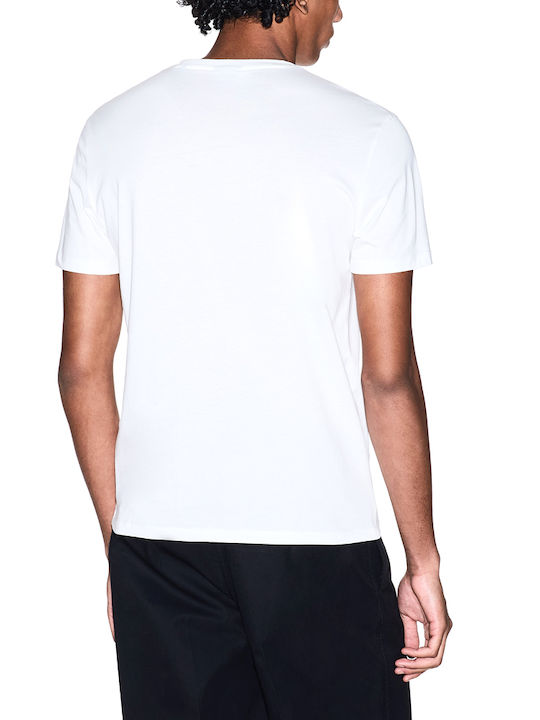 Armani Exchange Tricou Ecru-Negru