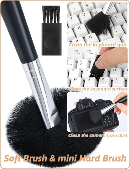 Kit Multifuncțional 18 În 1 Curățare Produse Electronice Husă De Depozitare Zola 12,5x5x2,5 Cm Negru Gri