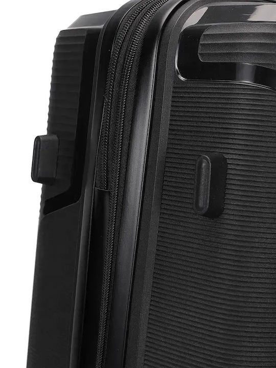 Amber Hard Black Travel Suitcases with 4 Wheels Set of 2 Pieces