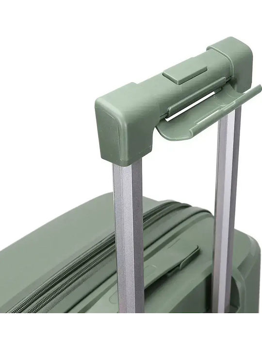 Amber Hard Olive Green Suitcases with 4 Wheels Set of 2 Pieces