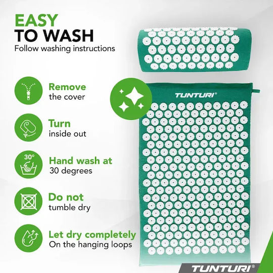 Tunturi Acupressure Massage Mat for Neck & Back Green