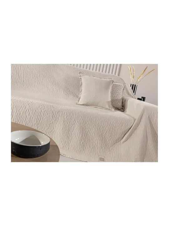 Guy Laroche Moreno Ριχτάρι Πολυθρόνας Δύο 'Οψεων Chenille 180x150εκ. Μπεζ