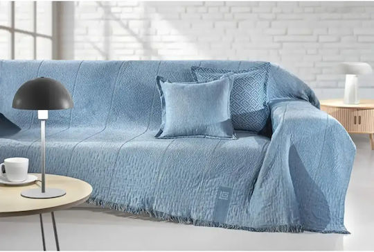 Guy Laroche Soho Ριχτάρι Τριθέσιου Καναπέ Δύο 'Οψεων Chenille 180x300εκ. Denim