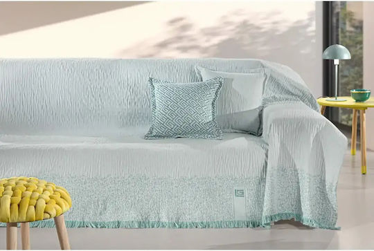 Guy Laroche Moreno Ριχτάρι Τετραθέσιου Καναπέ Δύο 'Οψεων Chenille 180x350εκ. Aqua