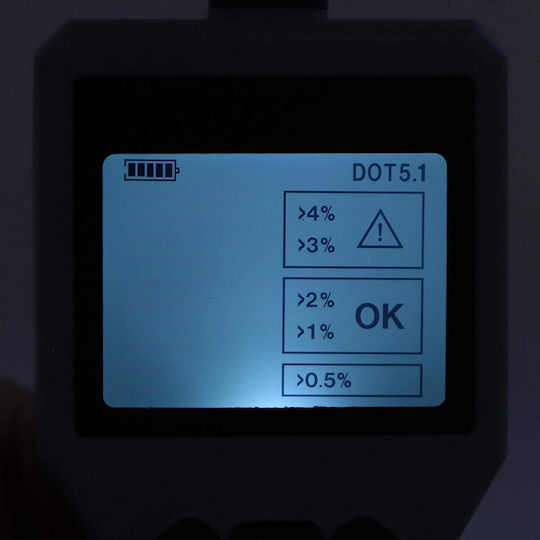 Tester Auto Pentru Verificarea Calității Lichidului de Frână Compatibil Dot 3 4 5.1 Ecran Lcd Alimentat cu Baterie 15.6 X 5.5 X 2.4 Cm Gri