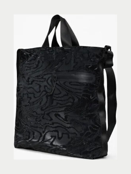 Rains Stoff Damen Handtasche Tote Handgelenk Schwarz