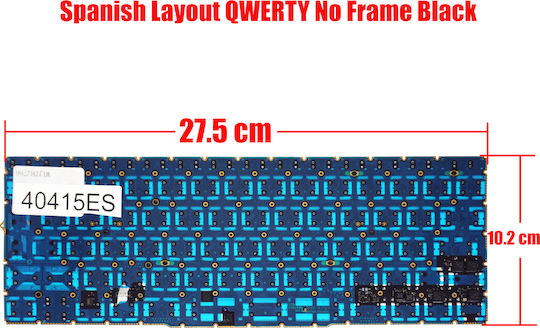 Tastatură Spaniolă Pentru Laptop Apple Macbook 12" Retina A1534 2015 2016 2017 Emc 2746 Emc 2991 Emc 3099 613-01195 613-02547 661-02280 Es Fără Cadru Retroiluminată Neagră Cod 40415es