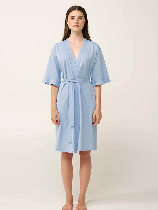 Vamp Καλοκαιρινή Γυναικεία Ρόμπα Blue Kentucky Vamp Καλοκαιρινή Γυναικεία Ρόμπα Blue Kentucky