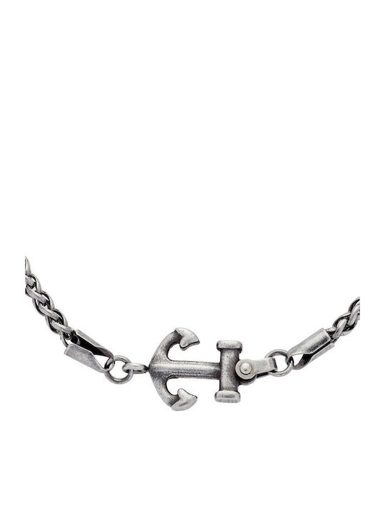 U.S. Polo Assn. Men's Chain Bracelet with Anchor Design in Stainless Steel 21cm