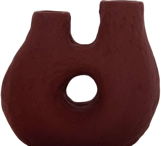 Set Ceramic Decorative Vases Orange 27x13.5xHeight 37cm 2 Pieces