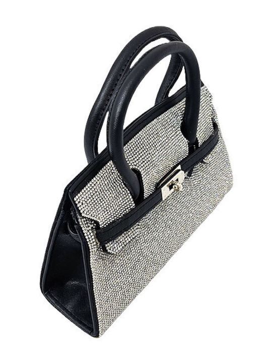 Leder Damen Schultertasche Schwarz