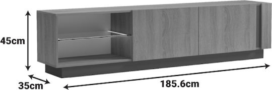 Vario с LED осветление антрацит Д185.6xШ35xВ45cm