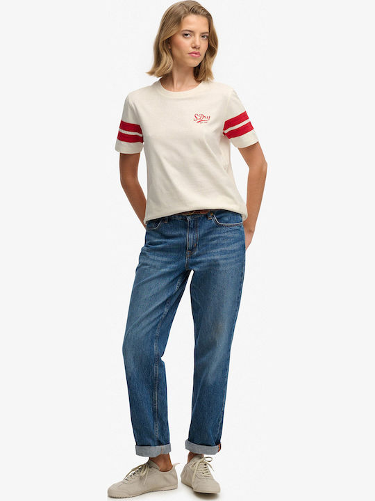 D1 Ovin Women's Striped T-shirt Cream