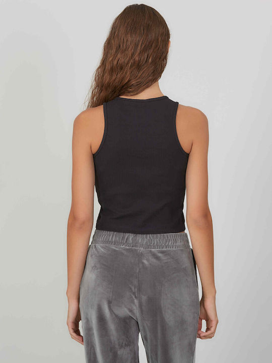 Women's Sleeveless Cotton Black Blouse
