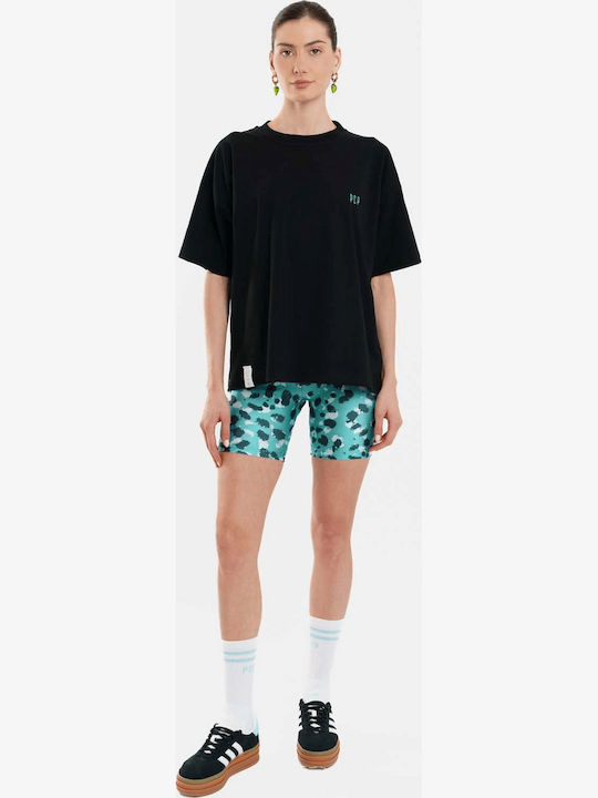 Γυναικείο Oversized Crop T-shirt Ριγέ Black