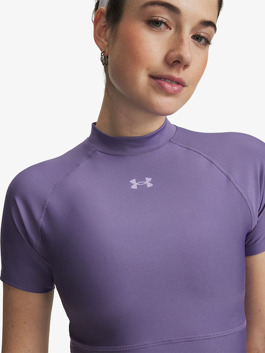 Damen Crop T-shirt Schnell Trocknend Lila