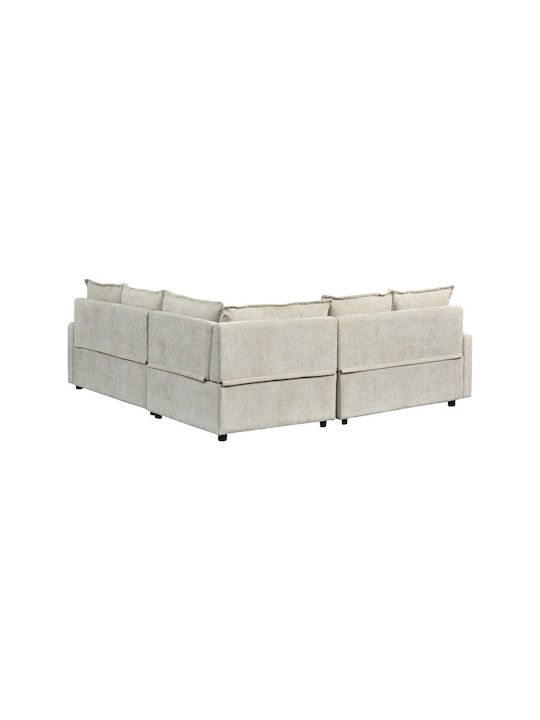 Lounivo Corner Sofa Bed Beige 215x215x84cm