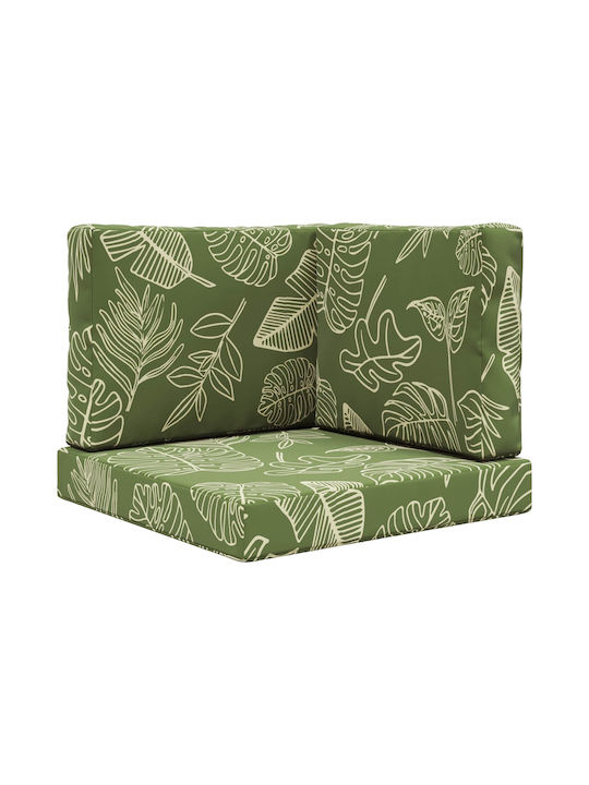 vidaXL Pernă De Canapea De Grădină Cu Spătar Verde 3 Buc 60x60 Cm
